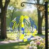 Canary Islands Flag Wind Spinners Outdoor Round Kinetic Sculptures Chimes 10 inch Mandala Flower Tinplate Metal Art Christmas Decorative Garden Patio Yard Decorations Indoor Decor view 3