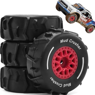 1/16 Mini Mojave GROM Sand Tire Water Tire for Arrma RC Car Upgrade Parts,72mm Short Course Truck Sand Tire 4pcs/Set (Red)