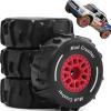 1/16 Mini Mojave GROM Sand Tire Water Tire for Arrma RC Car Upgrade Parts,72mm Short Course Truck Sand Tire 4pcs/Set (Red) view 1