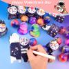 24 Pack Valentines Day Gift Cards Box with Slime, Galaxy Slime Balls Stress Relief Fidget Toy for Kids Party Favor, Classroom Exchange Prizes Gift Set, Valentine Party Favors for Kids Girls Boys view 2