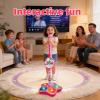 Kids Microphone with Stand,Microphone Stand for Kids,Microphones Toy Karaoke Machine,All in One Microphones Toy,Standing Microphoness for Kidss, with Lights, Speaker & Echo Effect (Blue) view 2