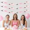 JOYMEMO 3 Pieces Pilates and Pink Bow Party Banners, Pink Pilates Theme Birthday Decorations for Girls Women, Sports Fitness Theme Photography Background Party Supplies for Birthday Baby Shower view 3