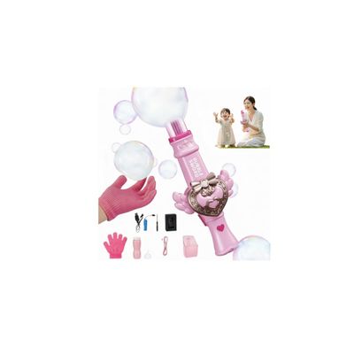 Colorful for Kids, Elastic Bubble Fog Wand, Colorful Fog BubbleMachine, Interactive Mist Bubbles Maker Smoke Bubbles Magic Wand Blower for Party Family Night (Pink A)
