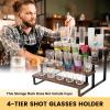 4 Tier Rustic Wood Shot Glass Display Stand, Perfect for Shot Glass Storage Organizer, Rustic Shelf Suitable for Perfume Display and Spice, Ideal for Kitchen, Home Bar & Man Cave, Easy to Assemble view 4