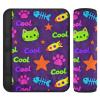 Cute Cat Paw Dark Purple 2 Pack Shoulder Pads for car seat Straps, Stop seat Belt Cutting into Neck, seat Belt Covers for Adults for Sedan view 1