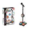 Microphone with Stand, 2026 New Karaoke Machine, Portable Singing Toy for Parties, Colorful Lights Microphone (Black)