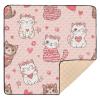 GOODOLD Valentine's Day Cats Baby Play Mat 50x50 Inch One-Piece Soft Crawling Mat Waterproof Playmat with Non-Slip Bottom for Babies, Toddlers, and Infants view 1