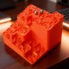 3D Printed Hilbert Curve Marble Run, Endless Looping Fractal Maze (Purple) view 2