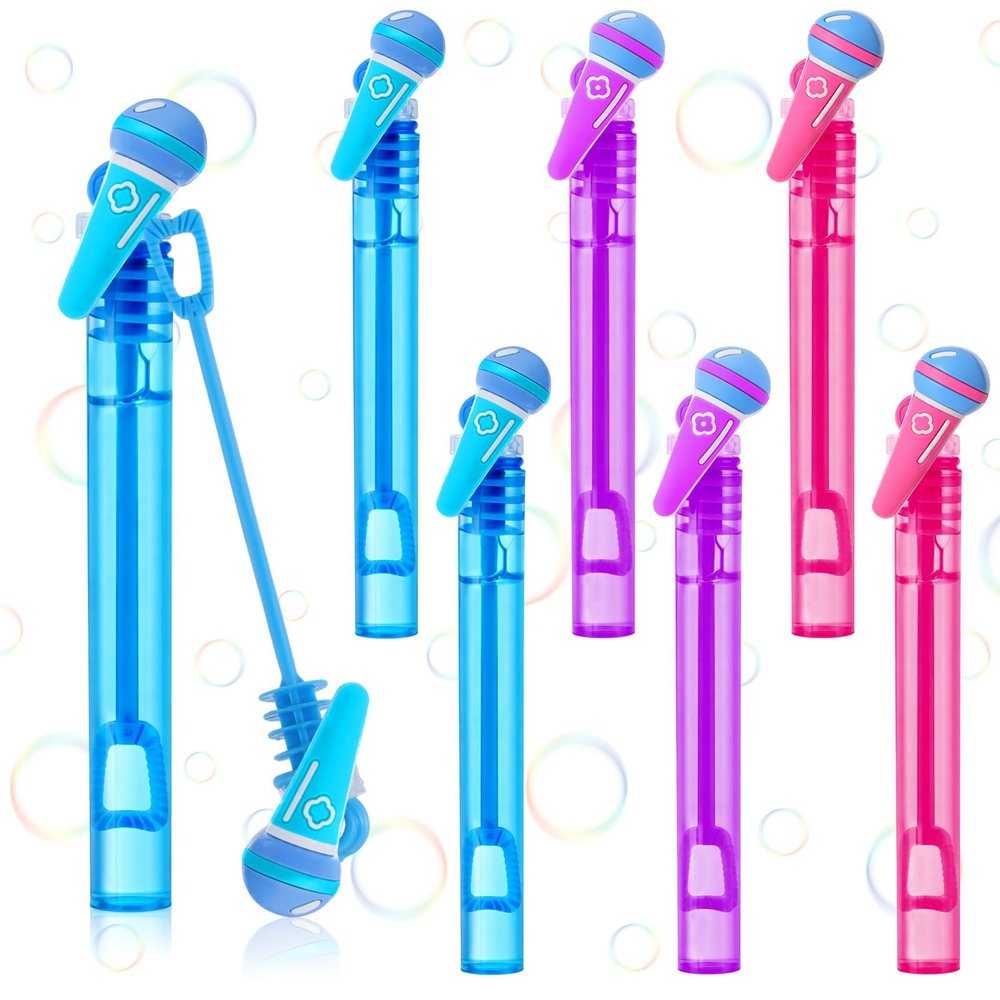 Jenaai 24 Pcs Music Bubble Wands Kpop Microphone Bubbles Party Favors for Fan Meeting Anime Theme Birthday Party Goodie Gift Bag Stuffers Outdoor Activity