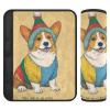 Rainbow Costume Cute Corgis 2 pcs carseat Straps Covers, Stop seat Belt Cutting into Neck, carseat Seatbelt Covers for Van view 1