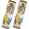 Rainbow Costume Cute Corgis 2 pcs carseat Straps Covers, Stop seat Belt Cutting into Neck, carseat Seatbelt Covers for Van view 2