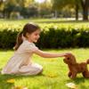 FIALAME Puppy Robot Realistic Dog, 2026 New Interactive Walking Plush Puppy Toy Dogs, Walking, Barking & Tail Wagging for Kids & Pet Lovers (Coffee) view 2