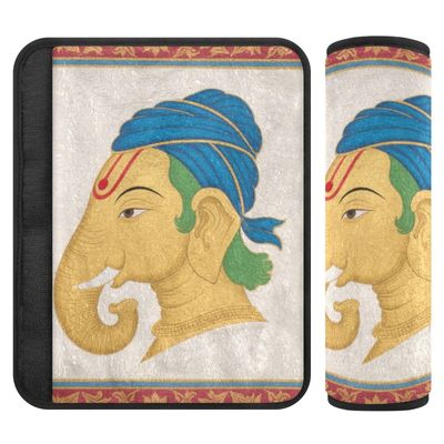 Indian Elephants 2 Pack car seat Shoulder Strap Covers, Release Stress to Your Neck and Shoulders, Cover Belt car seat for Auto