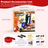 16ft DIY Flexible Toy Car Track, Window Wall Stunt Racetrack, Suction Cups & Stabilizer Clips, 4 Diecast Cars Included, Loop Turns, Plays Longer Than Short Tracks, Easy Roll-Up Gift Box, 4-8 Year Old view 2