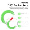 K TOMOTO Curved Track Pieces 180 Degree Banked Turn Compatible with Hot Wheels, Racetrack Connectors, 2 Packs (Green) view 2