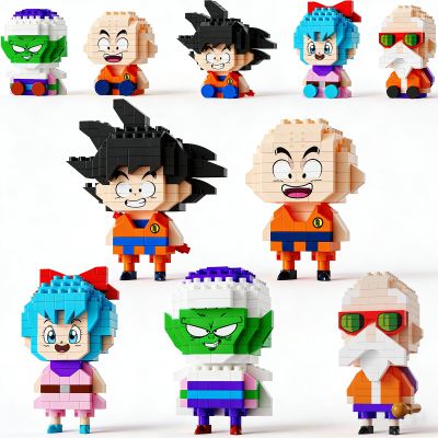 5 Dragon Figures Brick Mini Headz Building Toy, 2IN1 Sitting & Standing Model Cute Main Dinosaur Ball Z Characters Merch Figures Micro Blocks Set Ideal Gift for Fans, Adult, Teen 14+ (1025PCS)