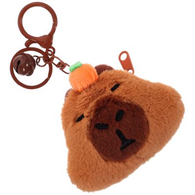 Abaodam Mini Plush Animal Coin Purse with Zipper and Keychain Hook Cute Cartoon Style Wallet for Portable Change Bag for Small Item Organization