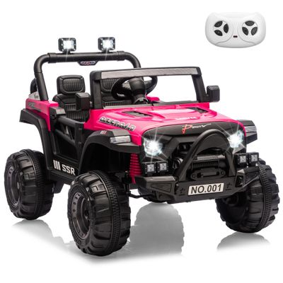 12V Ride On Car for Kids, Ride On Toy w/Parent Remote, Spring Suspension, Bluetooth, Music & Horn, LED Light, 4.1MPH Max Speed, 3 Speeds, Electric Car for Kids Toddlers Age 3-8, Rose Pink