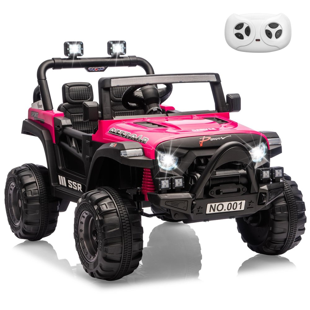 12V Ride On Car for Kids, Ride On Toy w/Parent Remote, Spring Suspension, Bluetooth, Music & Horn, LED Light, 4.1MPH Max Speed, 3 Speeds, Electric Car for Kids Toddlers Age 3-8, Rose Pink