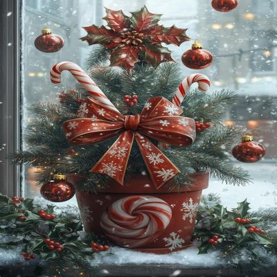 Potted Christmas Tree 1000 Pieces Puzzle for Adults, Educational Intellectual Jigsaw Puzzle, Christmas Fantasy Puzzles for Adults Fun Game 20 * 28.8 Inch
