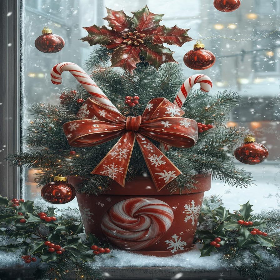 Potted Christmas Tree 1000 Pieces Puzzle for Adults, Educational Intellectual Jigsaw Puzzle, Christmas Fantasy Puzzles for Adults Fun Game 20 * 28.8 Inch