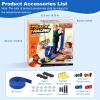 16ft DIY Flexible Toy Car Track, Window Wall Stunt Racetrack, Suction Cups & Stabilizer Clips, 4 Diecast Cars Included, Loop Turns, Plays Longer Than Short Tracks, Easy Roll-Up Gift Box, 4-8 Year Old view 2