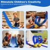 16ft DIY Flexible Toy Car Track, Window Wall Stunt Racetrack, Suction Cups & Stabilizer Clips, 4 Diecast Cars Included, Loop Turns, Plays Longer Than Short Tracks, Easy Roll-Up Gift Box, 4-8 Year Old view 3