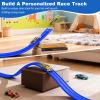 16ft DIY Flexible Toy Car Track, Window Wall Stunt Racetrack, Suction Cups & Stabilizer Clips, 4 Diecast Cars Included, Loop Turns, Plays Longer Than Short Tracks, Easy Roll-Up Gift Box, 4-8 Year Old view 4