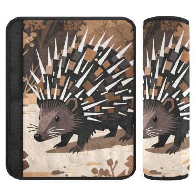 Hedgehog Tree Art Brown 2 Pack Strap pad, Stop seat Belt Cutting into Neck, seat Belt Cover pad Cute for Sedan
