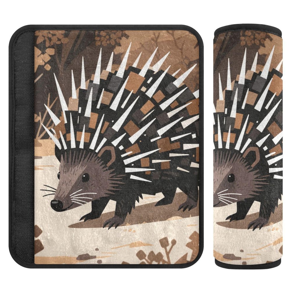 Hedgehog Tree Art Brown 2 Pack Strap pad, Stop seat Belt Cutting into Neck, seat Belt Cover pad Cute for Sedan