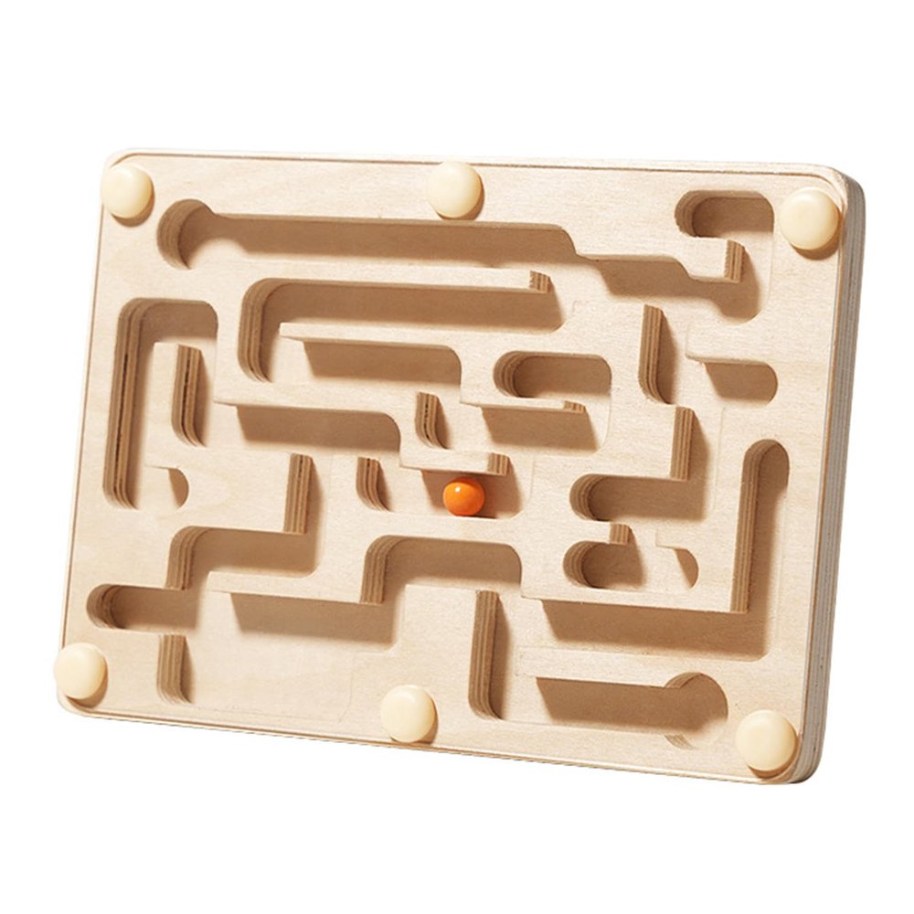 Wooden Marble Maze Puzzle Toy for Party Game Enhances Problem Solving Ability and Fine Motor Skill Exercise STEM Learning Puzzle Toy