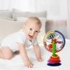 Vdaxvme Baby Tummy for Time Toy Rainbow Suction Cup Rattle Crib for Sky Wheel with Colorful Beads Interactive Rotary Baby Highchair Toy with Suction view 2