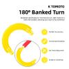 K TOMOTO Curved Track Pieces 180 Degree Banked Turn Compatible with Hot Wheels, Racetrack Connectors, 2 Packs (Yellow) view 2