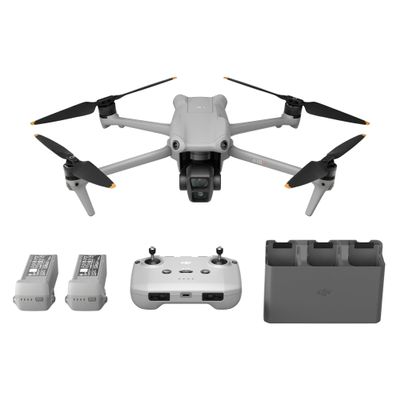 DJI Air 3 Fly More Combo with RC-N2 Remote Controller, Drone with Camera 4K, Dual Primary Cameras, 3 Batteries for Extended Flight Time, 48MP Photo, Camera Drone for Adults, FAA Remote ID Compliant (Renewed)