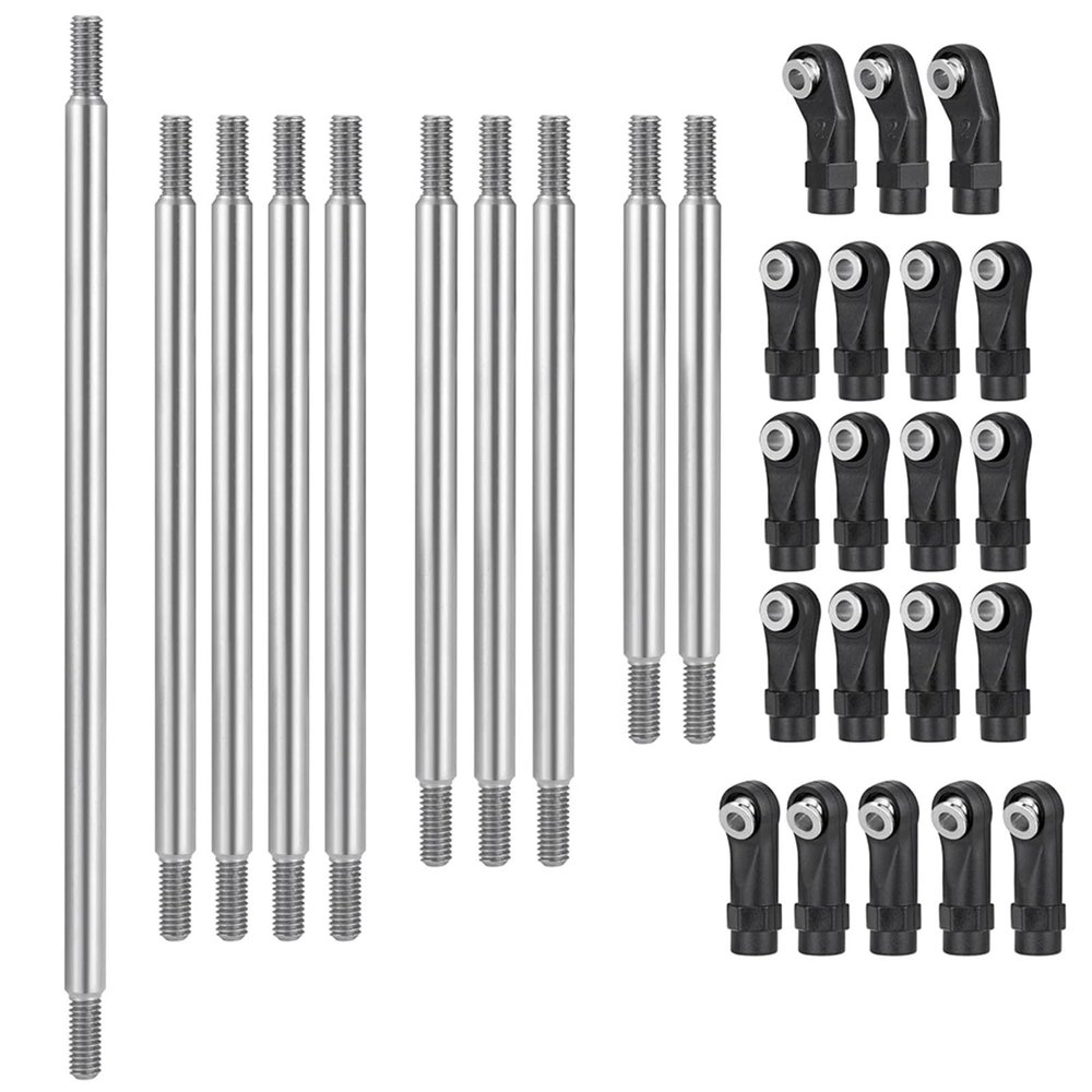 10Pcs Stainless Steel Link Rod Linkages with Rod End 1/10 RC Crawler for Axial SCX10 II AXI90075 for UMG10 confident