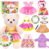 Bear Clothes with 1 Pcs Bear, Stuffed Animal Clothes Plush Doll Small Animal Garment Suit Dolls Accessories DIY Toy Gift view 1