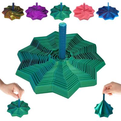 3D Printed Expanded Sensory Fidget Star with Handles Stress Relief Sensory Gifts Office desks Fidget Perfect for Holiday Christmas Birthday(Blue Green)