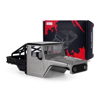 INJORA IR40-24 Half Truck Hard Body with Cage for 1/24 SCX24 Upgrade(Grey)