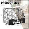 AceOrbit Large Dog Toy Basket with Cover, 16.5" L x 12.2" w x 12.8" h Trapezoidal Metal & Wood Dog Toy Bin Box Storage Organizer for Farmhouse Blankets, Leashes & Accessories(Black) view 3