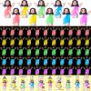 CroBlissful 100 Sets Mini Jesus Figurines Glow in The Dark with Let Your Light Shine Cards for Christian Valentine Gifts Church Sunday School Religious Gifts for Easter Egg Fillers (Raise Both Hands) view 1