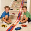 16.4ft Race Car Track, 3-Lane Flexible Race Track for Kids Compatible with Diecast 1/64 Scale Cars with 6 Metal Toy Racing Cars, Portable Rolls Up Race Tracks with Strong Suction Cups (Red) view 1