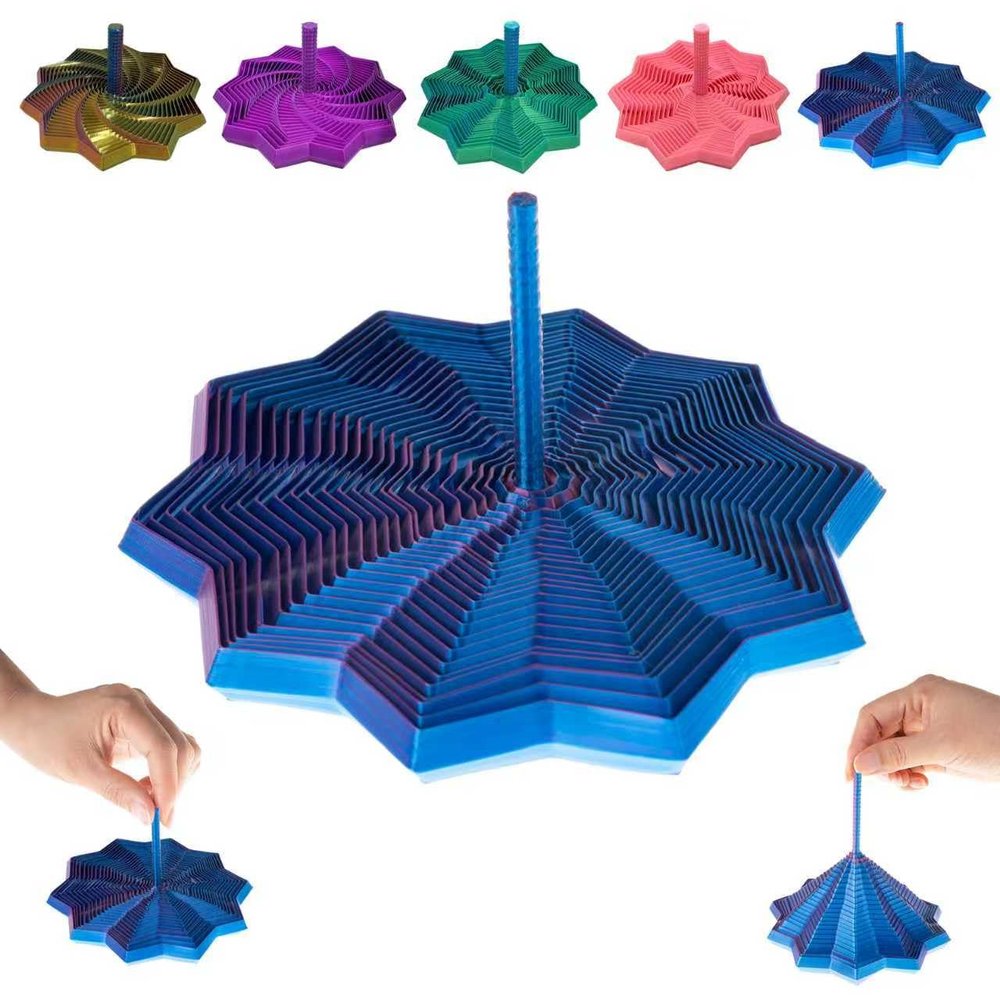 3D Printed Expanded Sensory Fidget Star with Handles Stress Relief Sensory Gifts Office desks Fidget Perfect for Holiday Christmas Birthday (Blue Red)