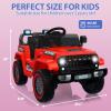 12V Kids Ride on Car, Kids Electric Car w/Parent Remote Control, Twin 35w Motors, 3 Speeds, LED Lights, Music & Horn, Spring Suspension, Electric Vehicles for 3-5 Boys Girls Gift, Red view 4