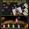 CroBlissful 200 Sets Mini Jesus Figurines Glow in The Dark with Let Your Light Shine Cards for Christian Valentine Gifts Church Sunday School Religious Gifts for Easter Egg Fillers (Holding A Cross) view 3