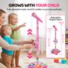 Kids Microphone with Stand, 2026 New All-in-One Microphone Toy, Multifunctional Singing Toy for Birthday Parties, Portable Karaoke Microphone Toy for Kids (Pink) view 3