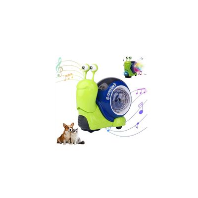 Glowing and Music Playing Crawling Snail, Auto-Sensing Snail Crawling Toy, Interactive Snails Play Dancing Musical & Colorful LED Lights, Cute Electronic Animal Crawl Gifts for Holiday (Green)