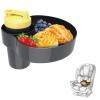 FIDOPOKK Car Seat Cup Holder for Kids - Kids Travel Tray with Snack Tray, CarSeats Snack Trays for Toddler, Car Cup Holder for Safety Seats, Fits Stroller & Booster (black) view 1