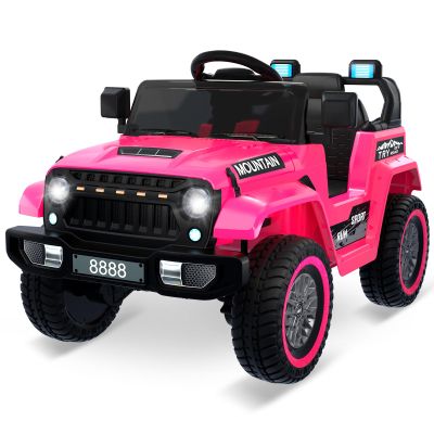 12V Kids Ride on Car, Kids Electric Car w/Parent Remote Control, Twin 35w Motors, 3 Speeds, LED Lights, Music & Horn, Spring Suspension, Electric Vehicles for 3-5 Boys Girls Gift, Rose Pink