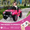 12V Kids Ride on Car, Kids Electric Car w/Parent Remote Control, Twin 35w Motors, 3 Speeds, LED Lights, Music & Horn, Spring Suspension, Electric Vehicles for 3-5 Boys Girls Gift, Rose Pink view 2