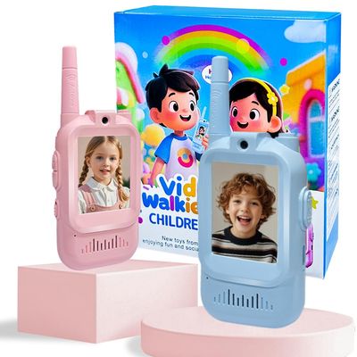 LSENG Video Walkie Talkies for Childrens Handheld 2 Pack Rechargeable Video Intercom Kids Walkies Talkies, Indoor Outdoor Toys for Family Games, Outside, Camping, Hiking for Boys Girls Ages 3-12